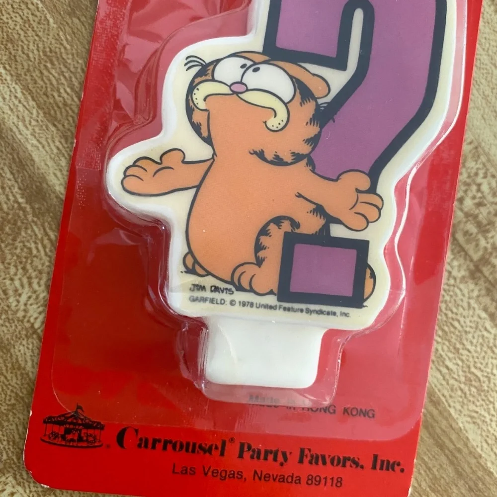 VTG 1970s Garfield Numeral Candle Jim Davis Cartoonist
